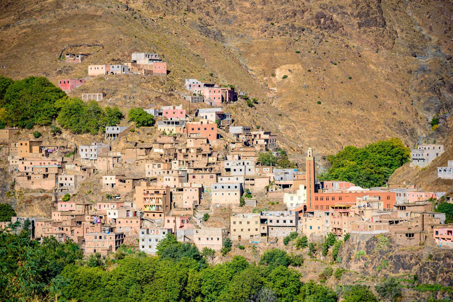 Imil day tour through Berber villages and terraced fields above Imlil valley