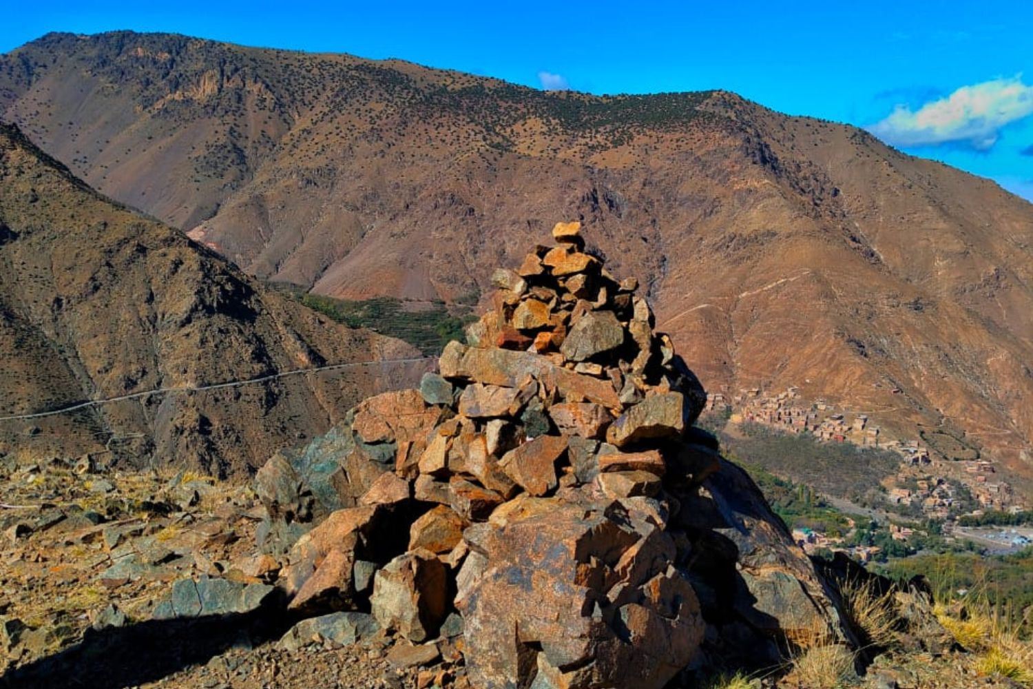 ISK Summit 2,500 m – panoramic view toward Mount Toubkal at sunset